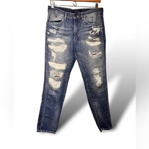 Scotch & Soda Premium Denim Women’s Distressed Dark Washed Skinny Jeans 27/32